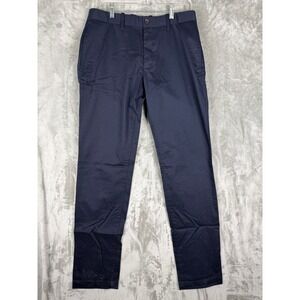 Gap Mens Classic Khakis Navy Blue Straight Leg Pants 32x36